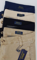Calça Ralph Lauren de Sarja Chino Stretch Slim Fit - Azul Marinho